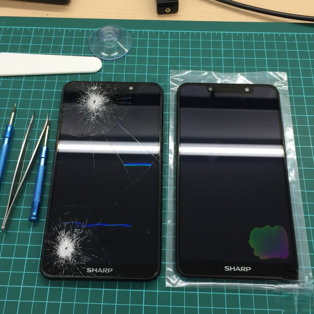 AQUOS sense5Gの画面割れ・表示不良でお困りの方へ｜放置すると起こりやすい症状と画面交換修理について