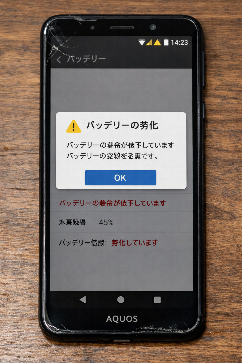 AQUOS sense5 バッテリー劣化、その症状、交換で改善できます！