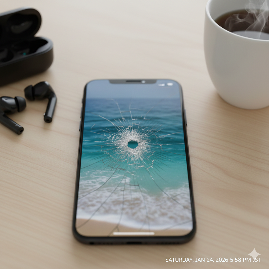 iPhoneの画面割れ、タッチパネルが効かない！？