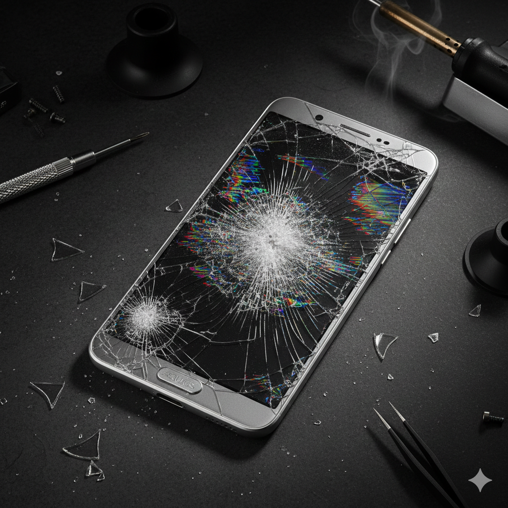 AQUOSの画面割れは放置厳禁｜スマートクールイオンモール北戸田店で画面修理対応